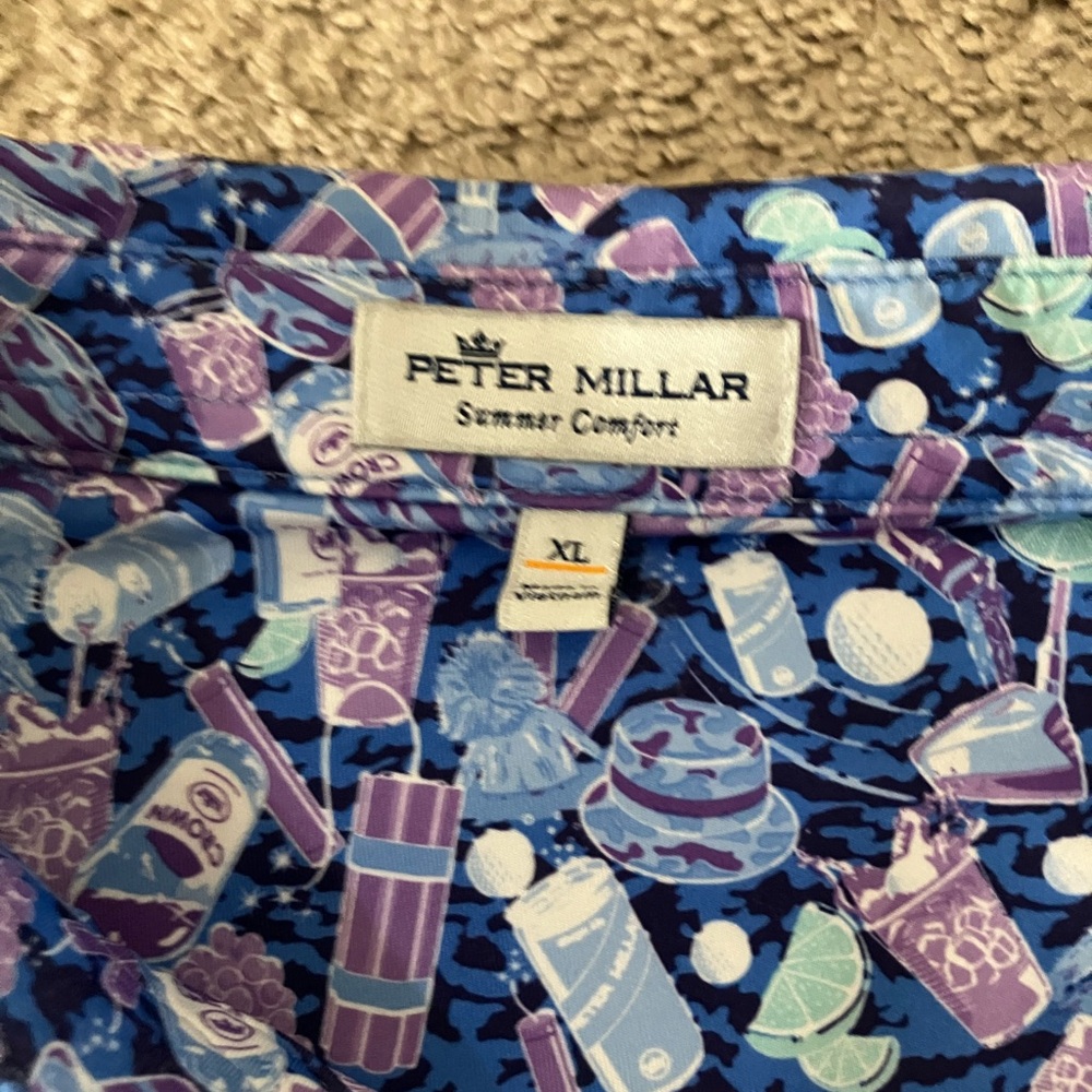 Peter Millar Blue and Purple Graphic Shirt